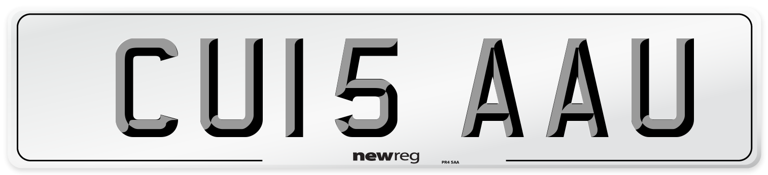 CU15 AAU Number Plate from New Reg